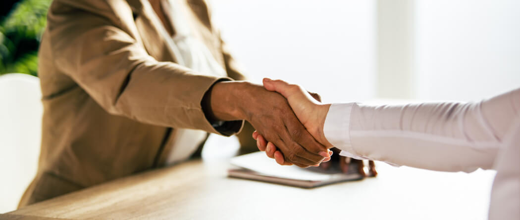 Two people shaking hands